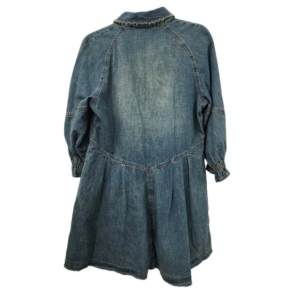 We The Free Free People Distressed Hannah‎ Mini Dress Size XS Oversized